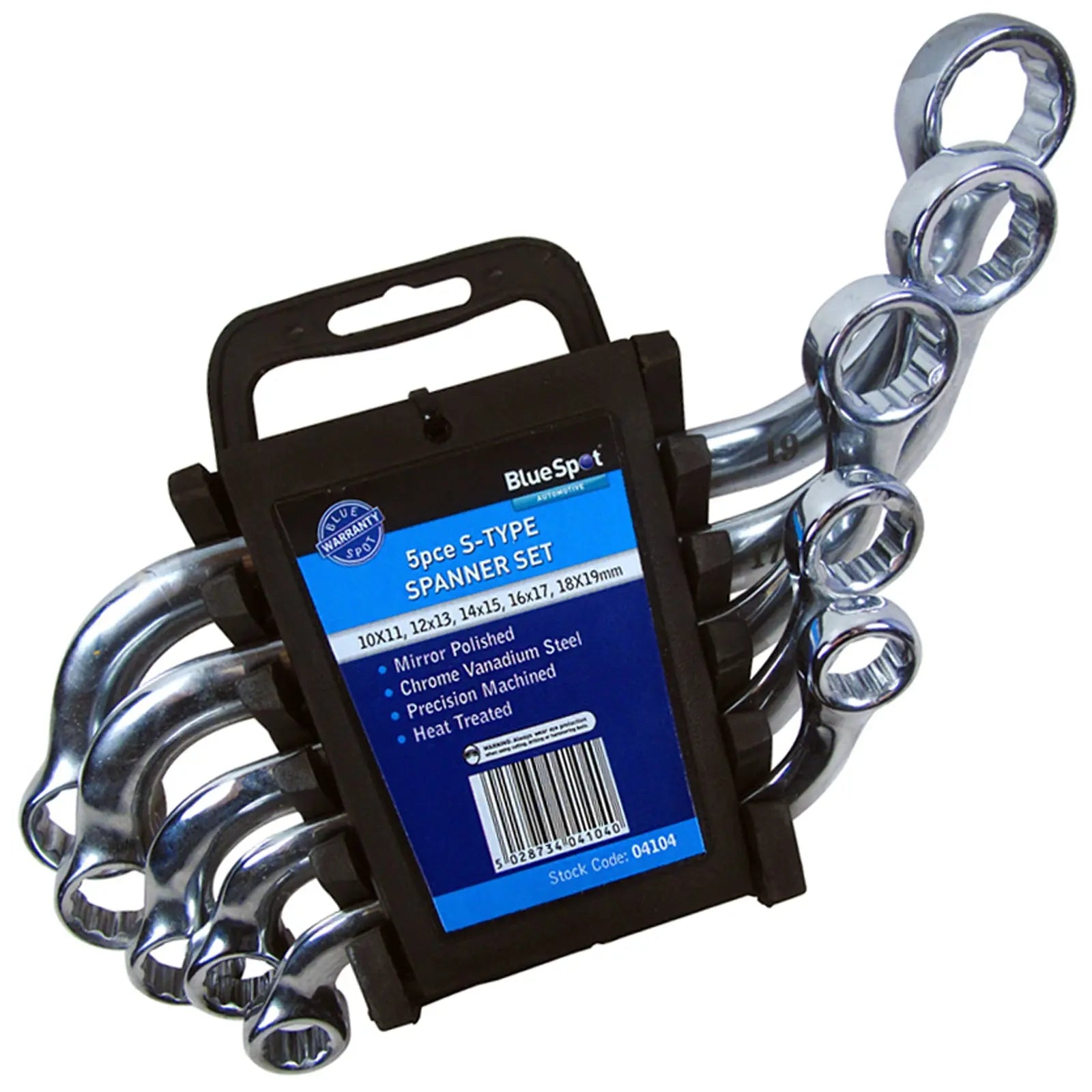 BlueSpot 5 Piece S-Type Spanner Set 10-19mm 
