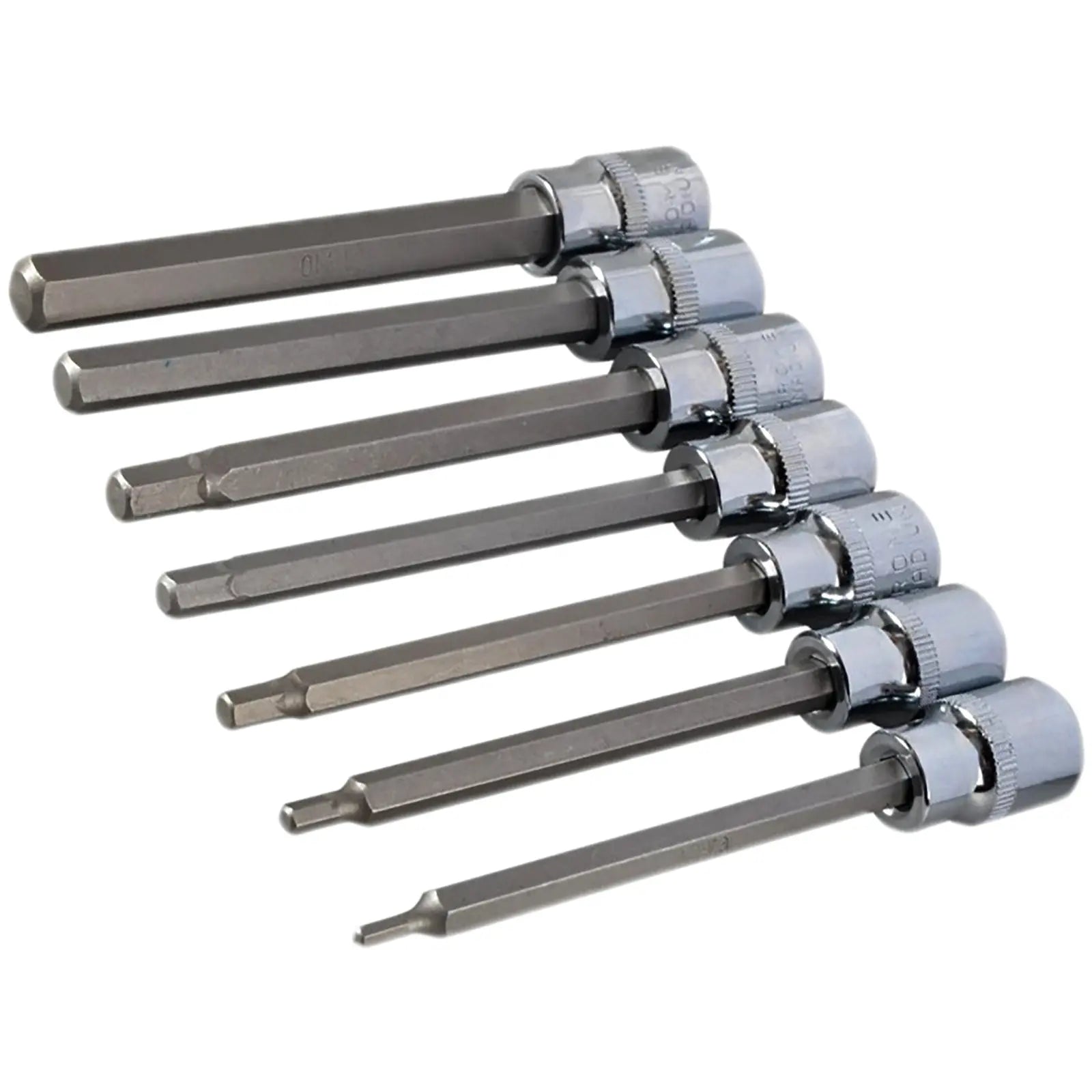 BlueSpot Hex Socket Bit Set 7 Piece 110mm 3/8" Drive Extra Long 3-10mm 