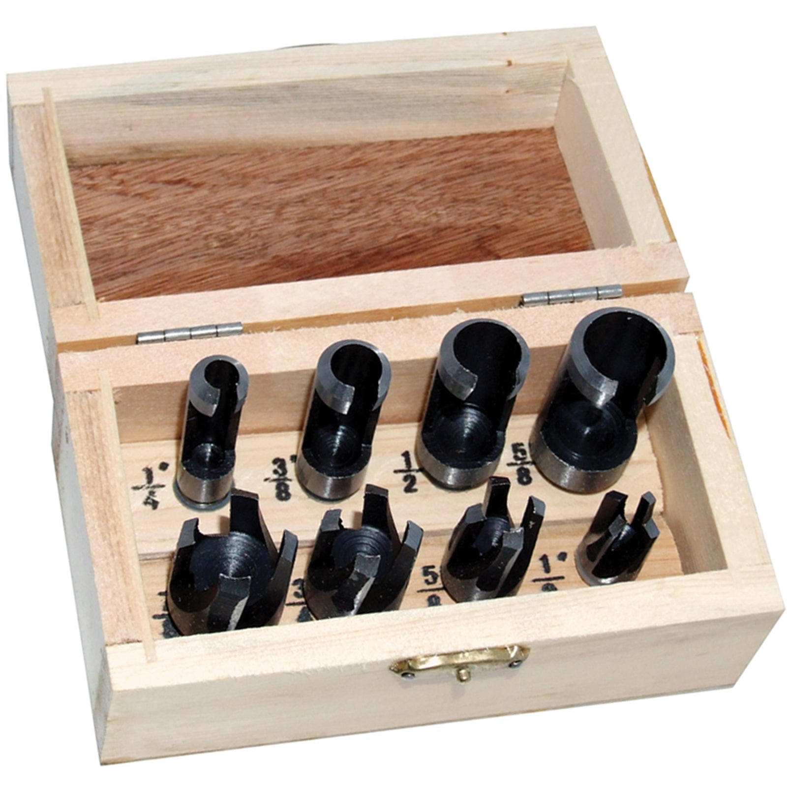 Amtech 8 Piece Plug Cutter Set in Wooden Storage Box
