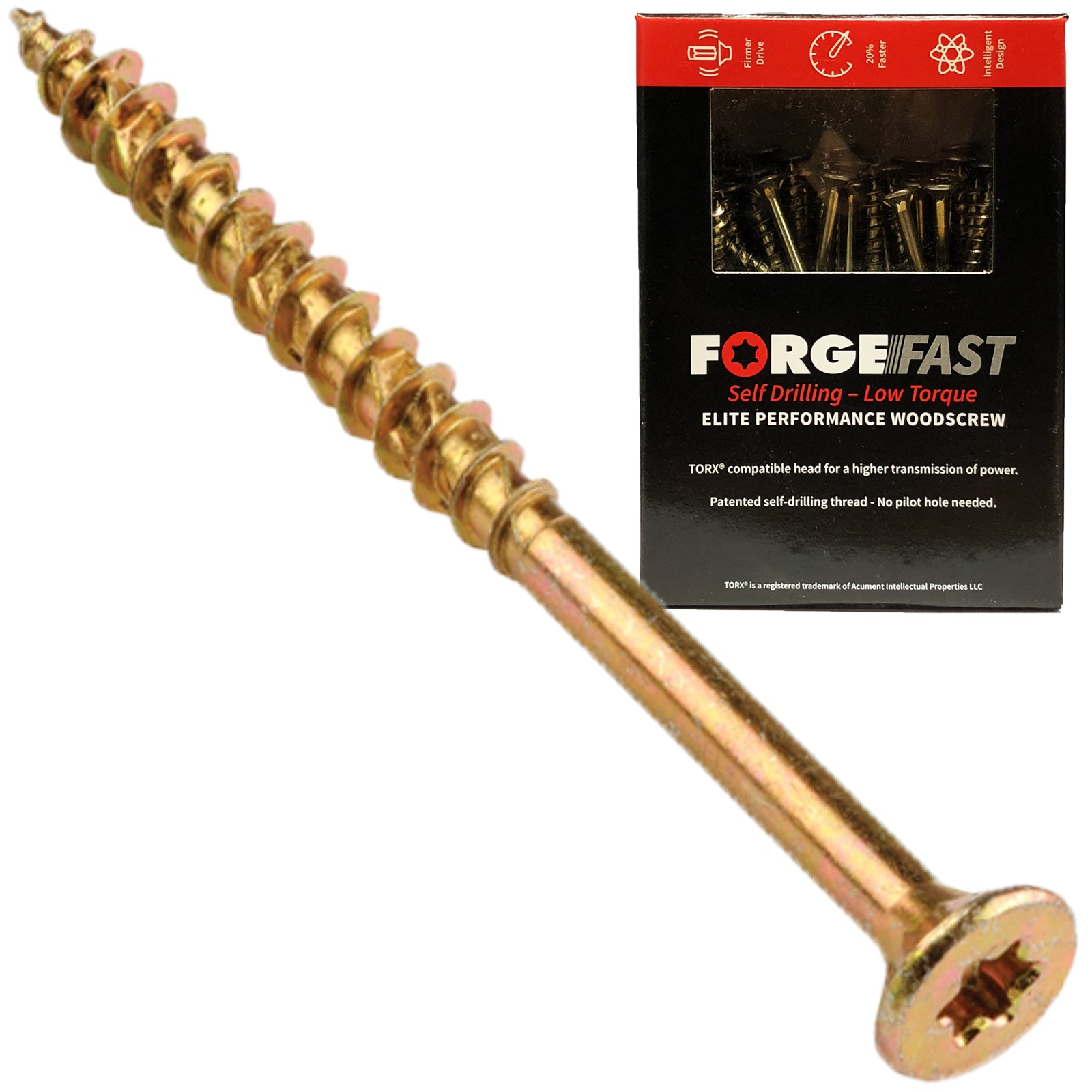 ForgeFix Torx ForgeFast Elite Low Torque Wood Screws Zinc Yellow