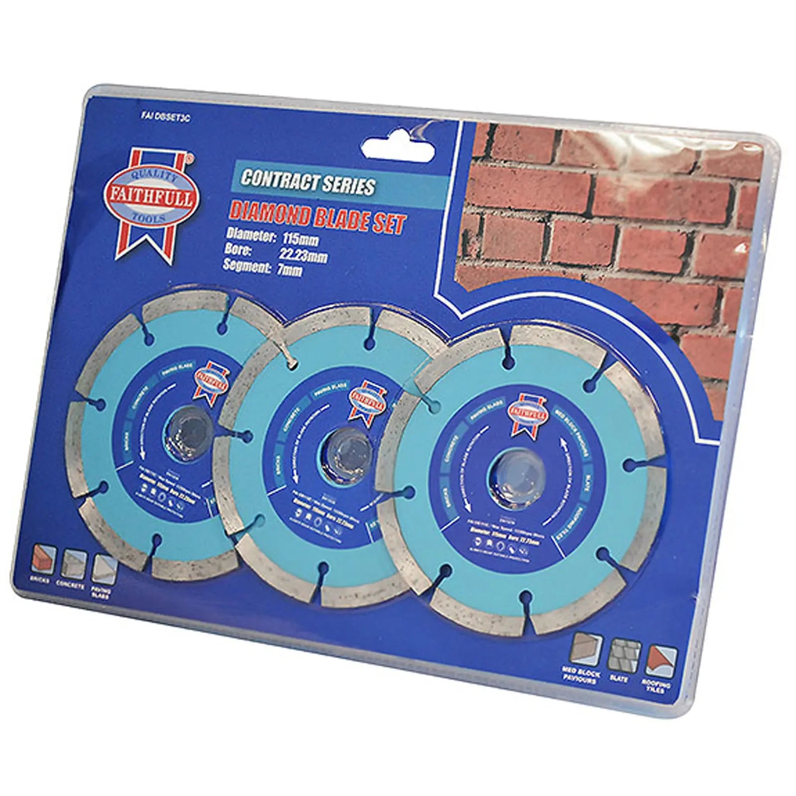 Faithfull 3 Pack 115mm Diamond Cutting Blades 