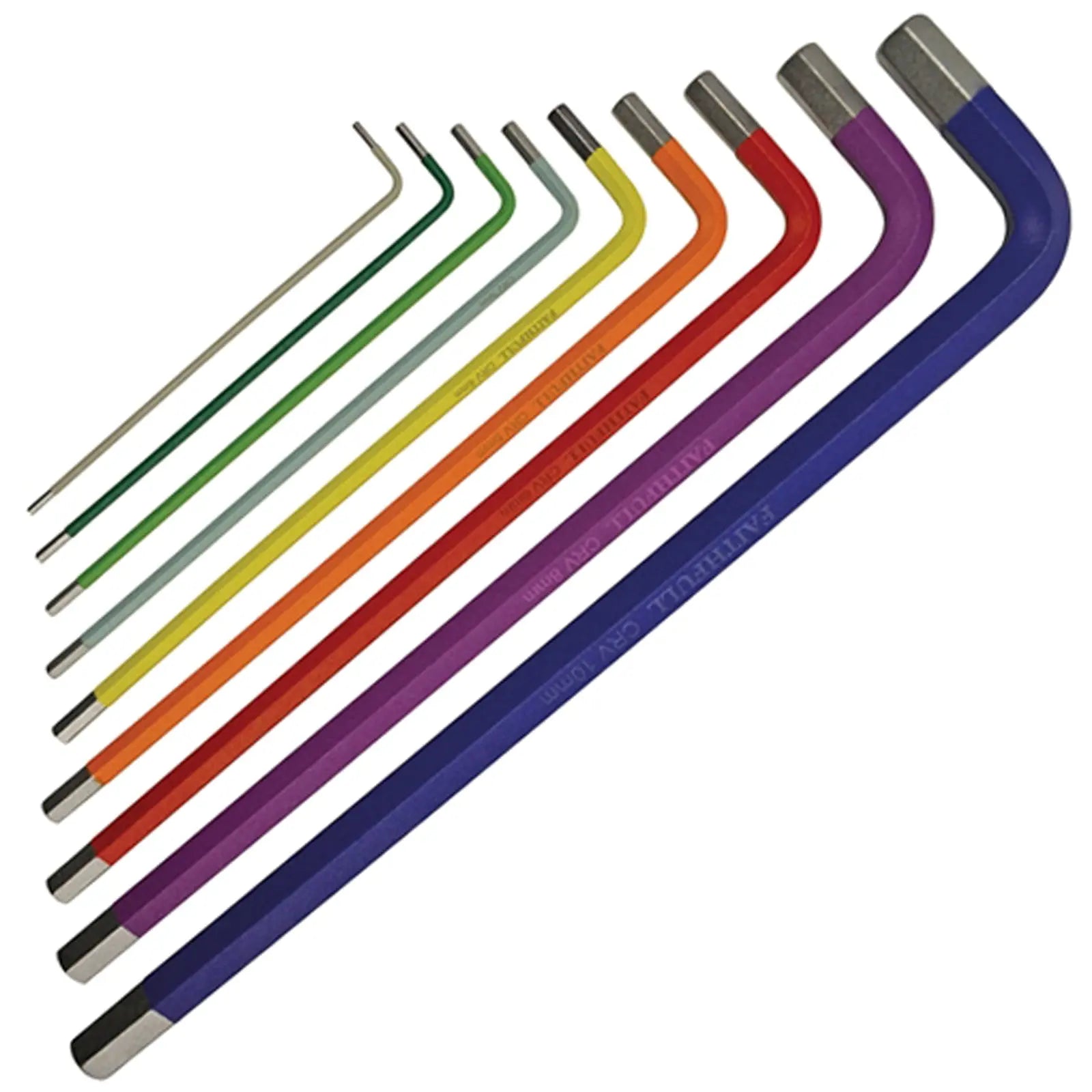 Faithfull 9 Piece Long Reach Coloured Hex Key Set 1.5-10mm 
