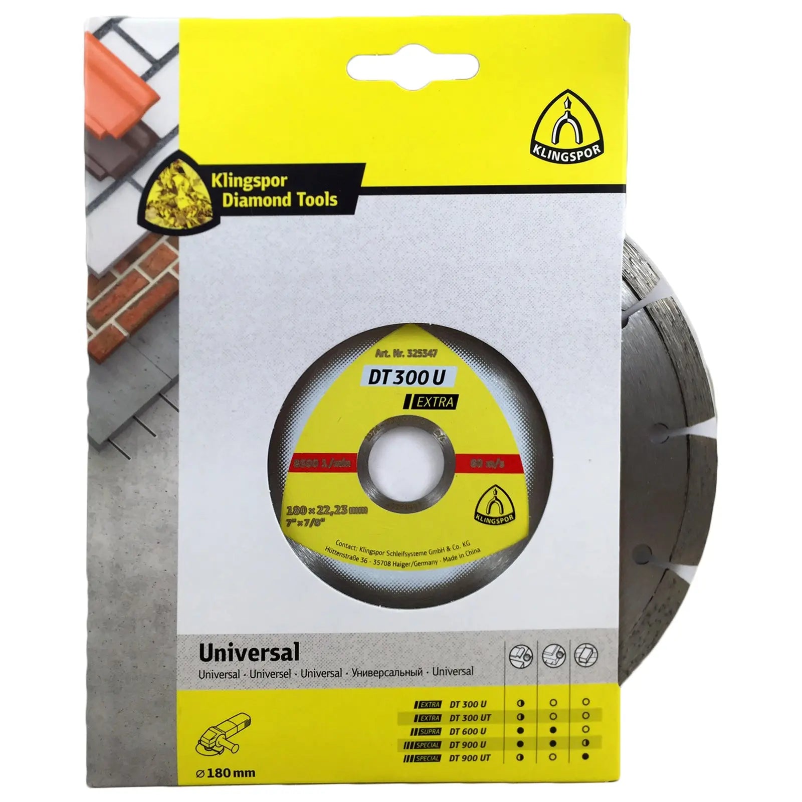 Klingspor DT300U Extra Diamond Cutting Blades for Angle Grinder 