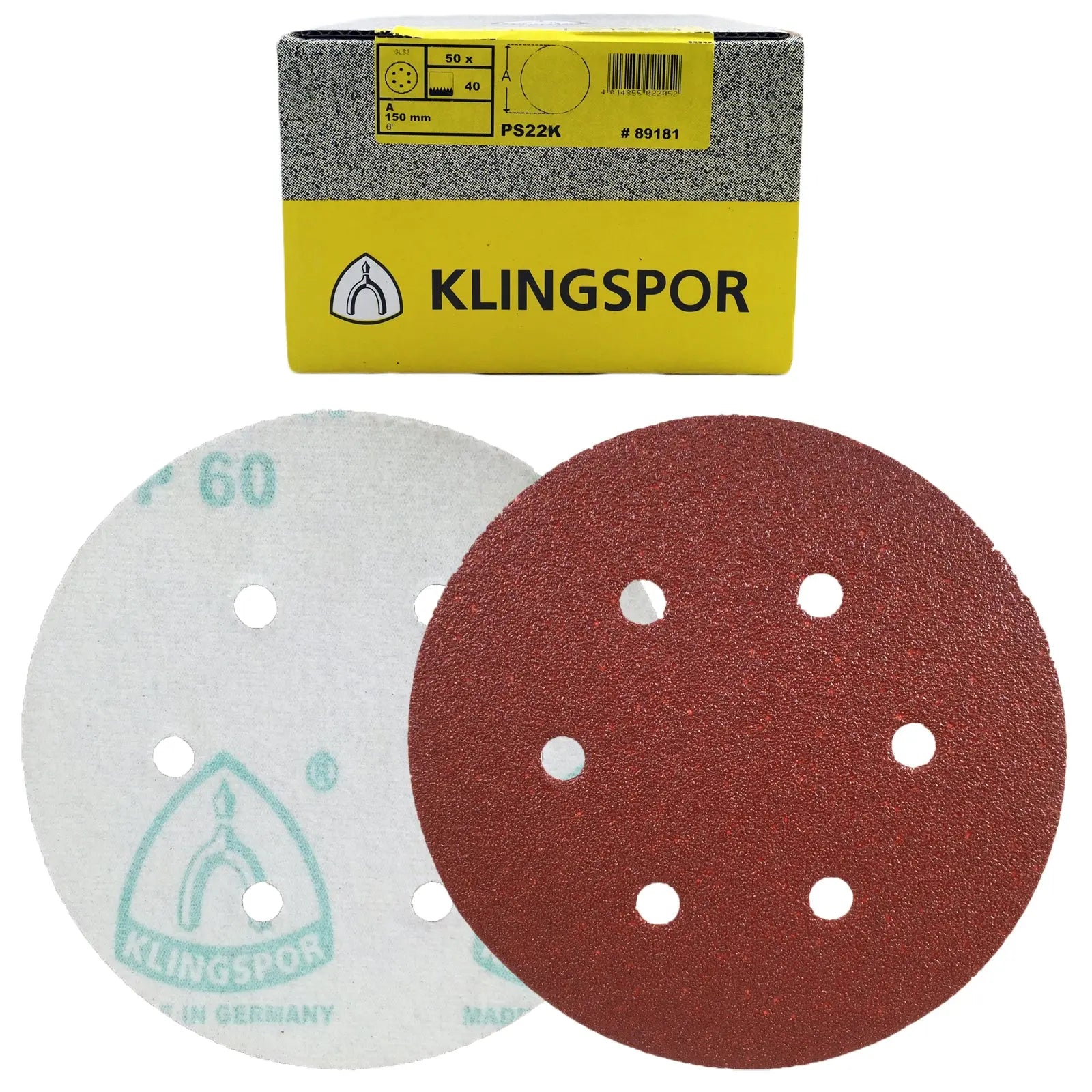 Klingspor PS22K Hook and Loop Sanding Discs 40-400 Grit 