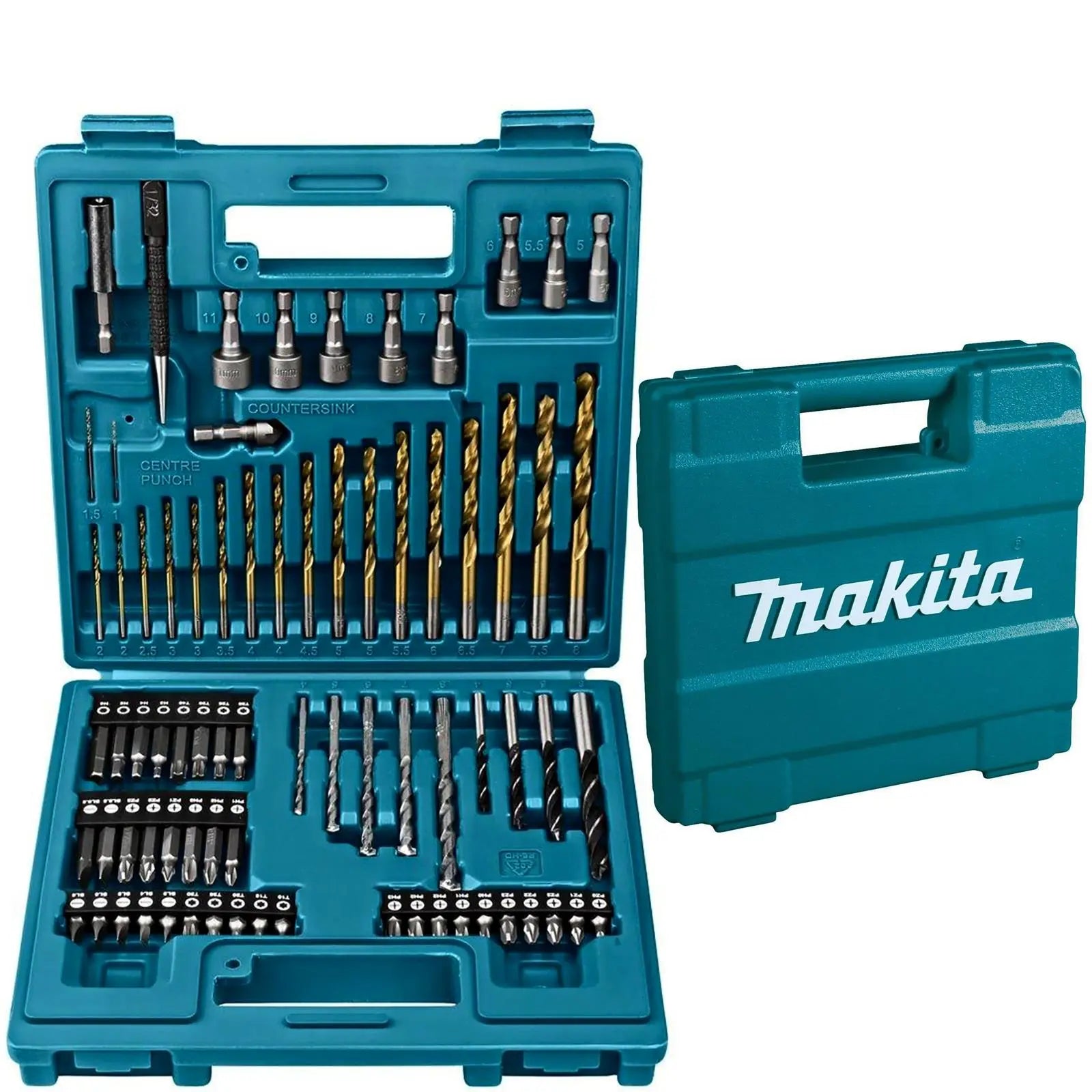Makita Drill Bit and Screwdriver Bit Set in Case 75 Pieces B-49373  White Rose Tools