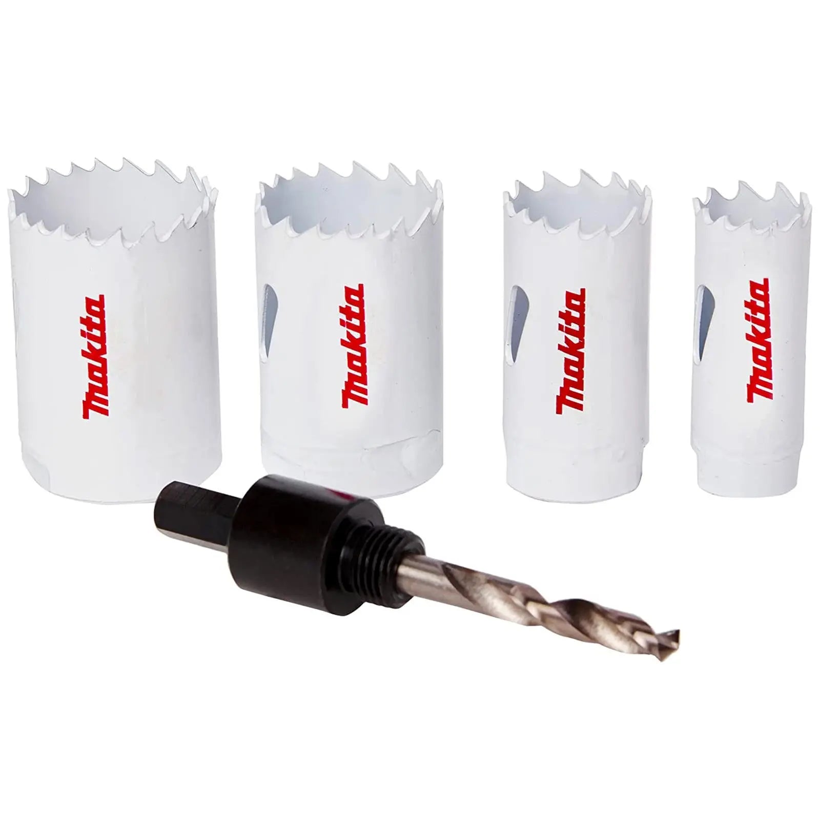 Makita Holsesaw Kit Small Bi-Metal 5 Pieces 20-35mm and Arbor in Case D-34855  White Rose Tools
