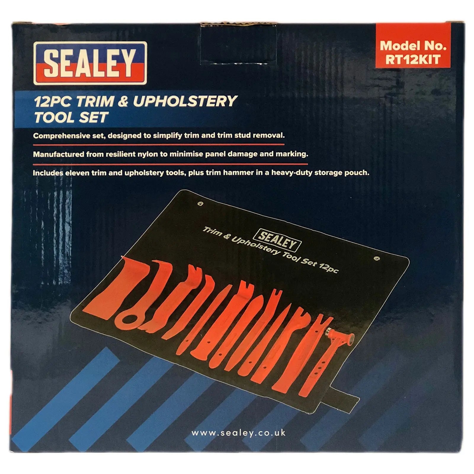 Sealey 12 Piece Trim and Upholstery Tool Set in Tool Roll 