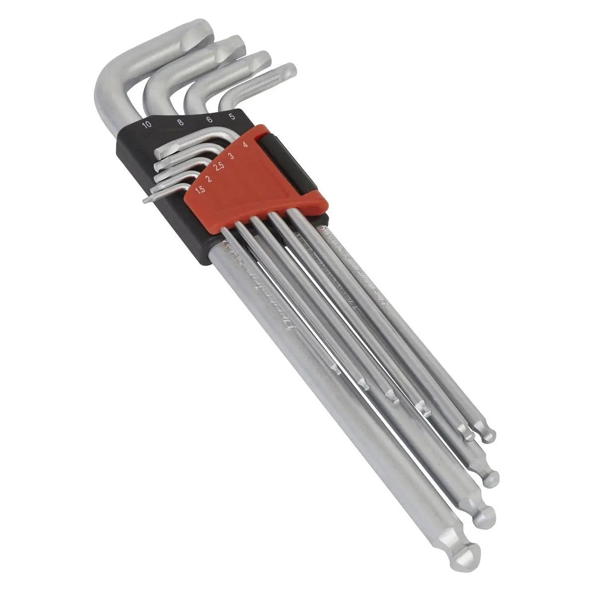 Sealey Ball End Hex Key Set Lock On 9 Piece 1.5mm-10mm Metric Premier 