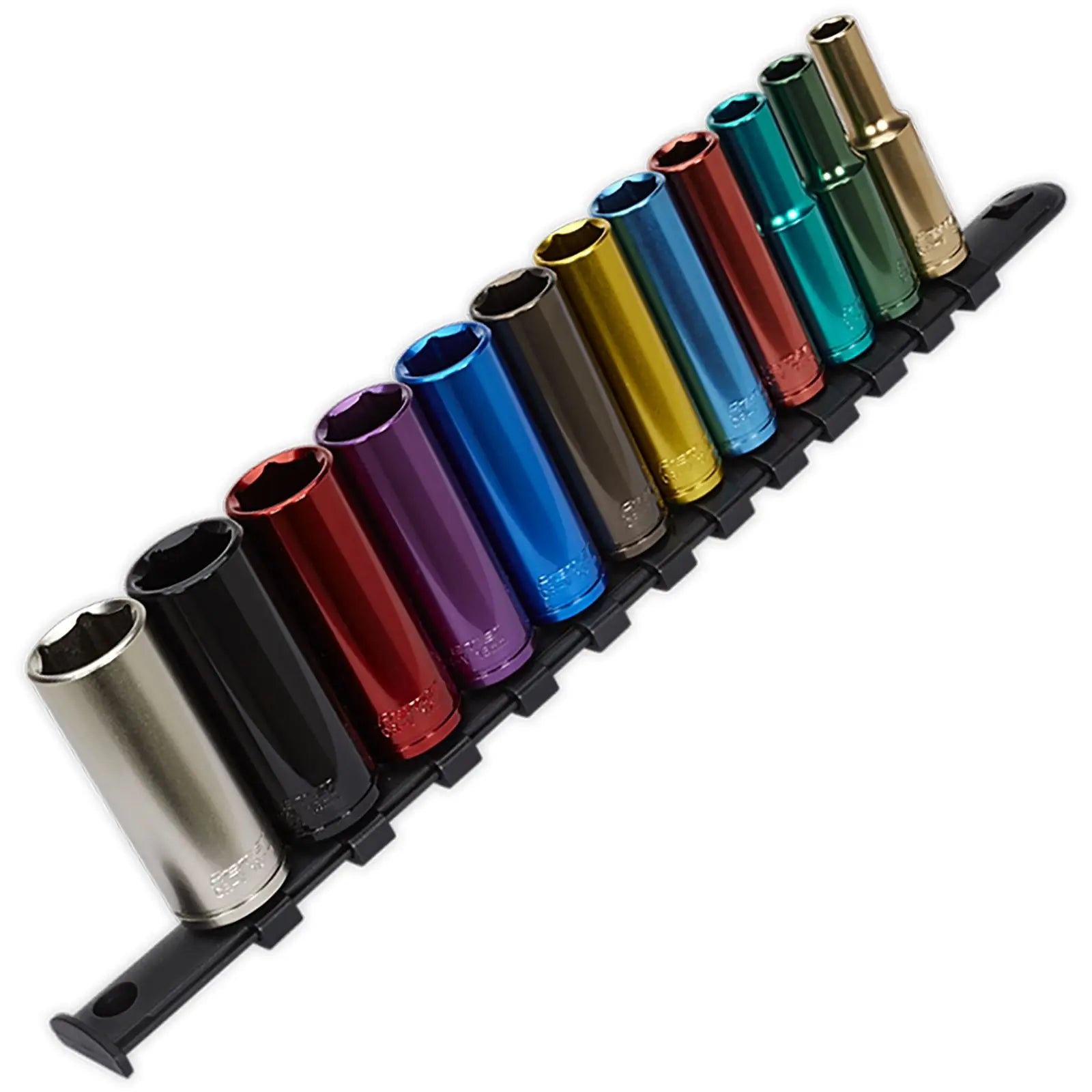 Sealey Premier 12 Piece 3/8" Drive Multi Coloured Deep Socket Set 8-19mm 