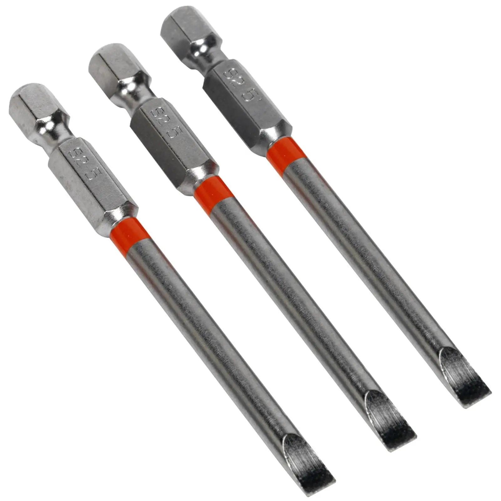Sealey Screwdriver Bits Colour Coded S2 Steel 3 Pack Pozi Phillips Slotted 25mm 75mm 