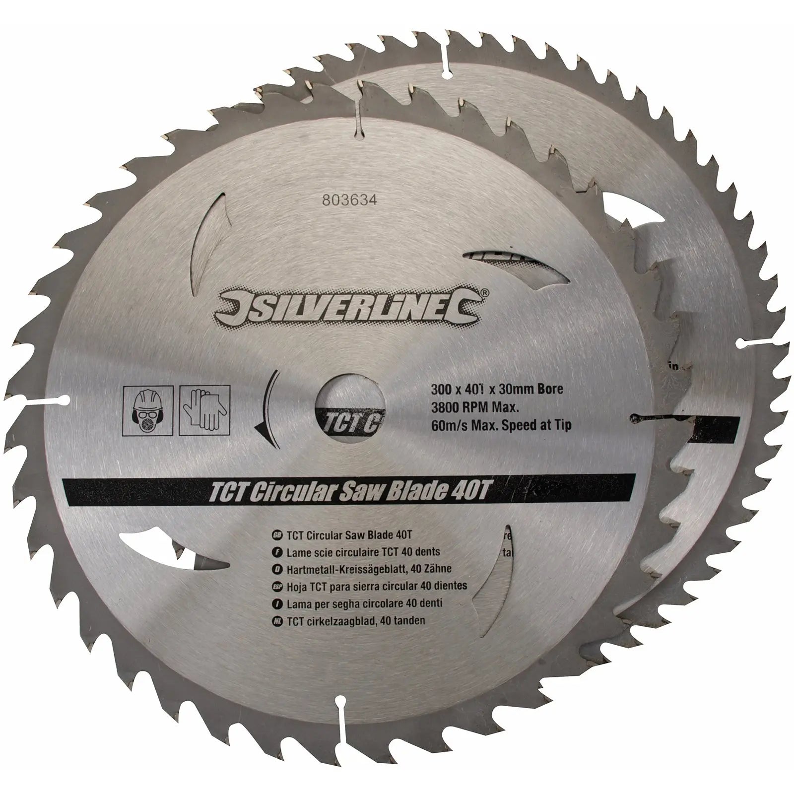 Silverline 2 Piece 300 x 30mm TCT Circular Saw Blades 40 & 60T 