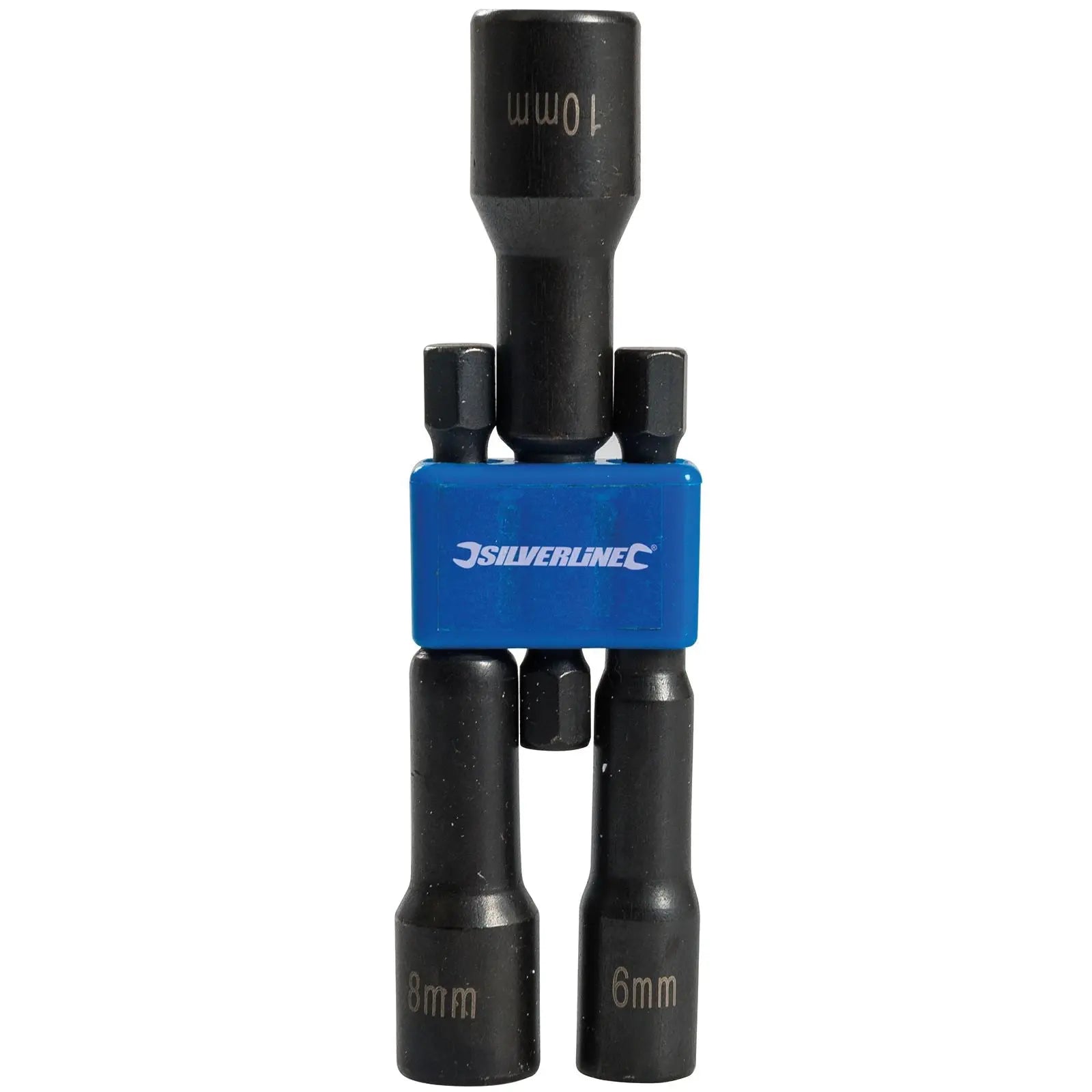 Silverline 3 Piece Metric Magnetic Nut Driver Set 6-10mm Hex Drive Drill Socket 