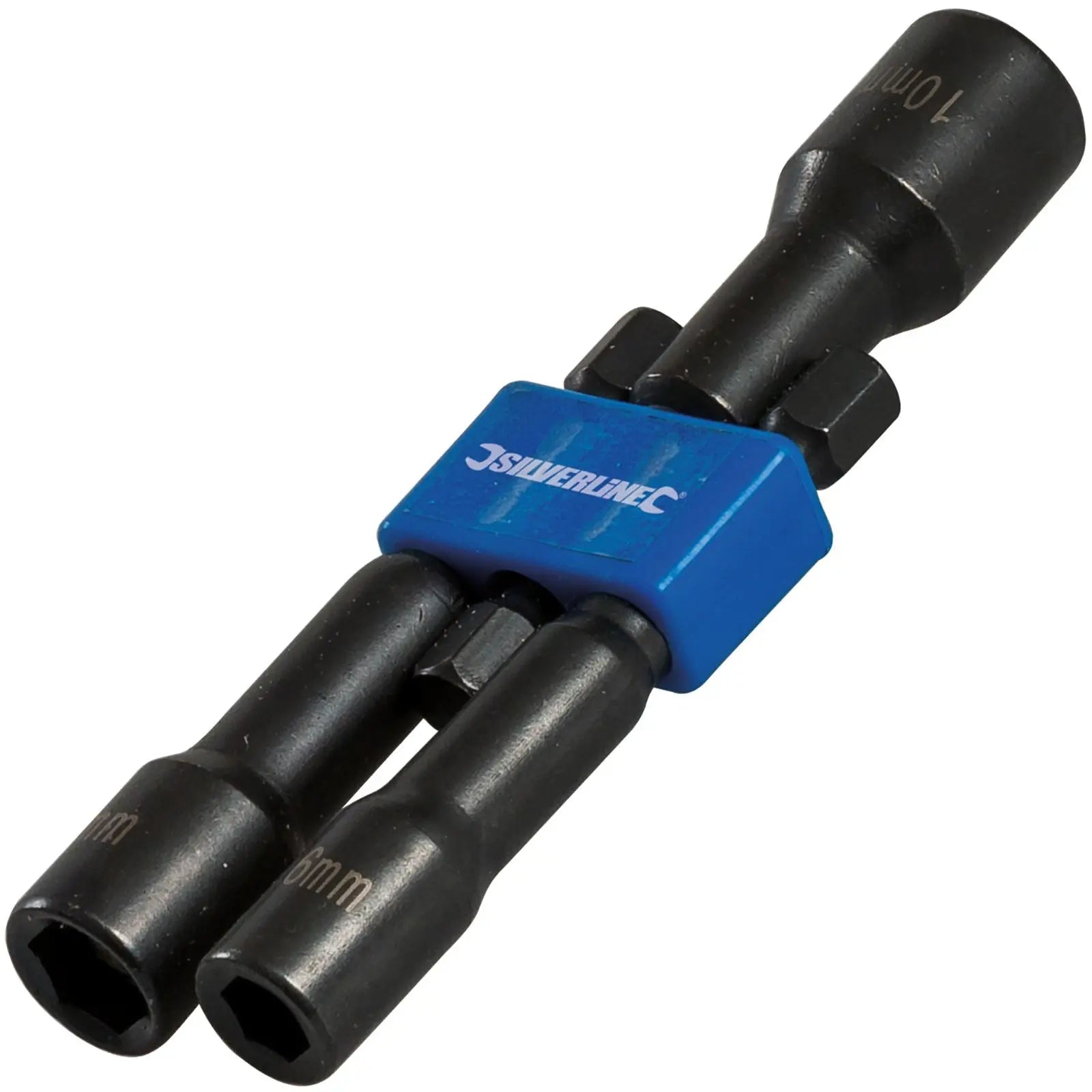 Silverline 3 Piece Metric Magnetic Nut Driver Set 6-10mm Hex Drive Drill Socket 
