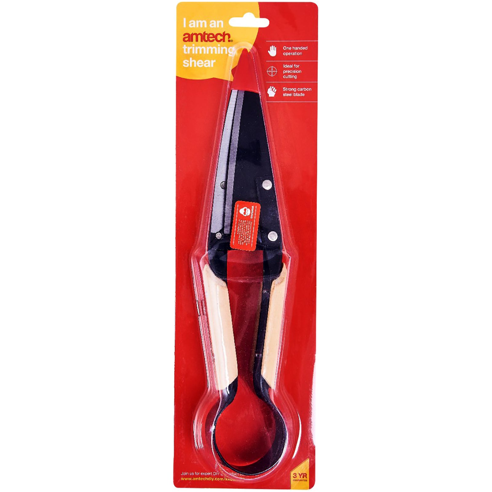 Amtech One Handed Trimming Shears Wooden Handle