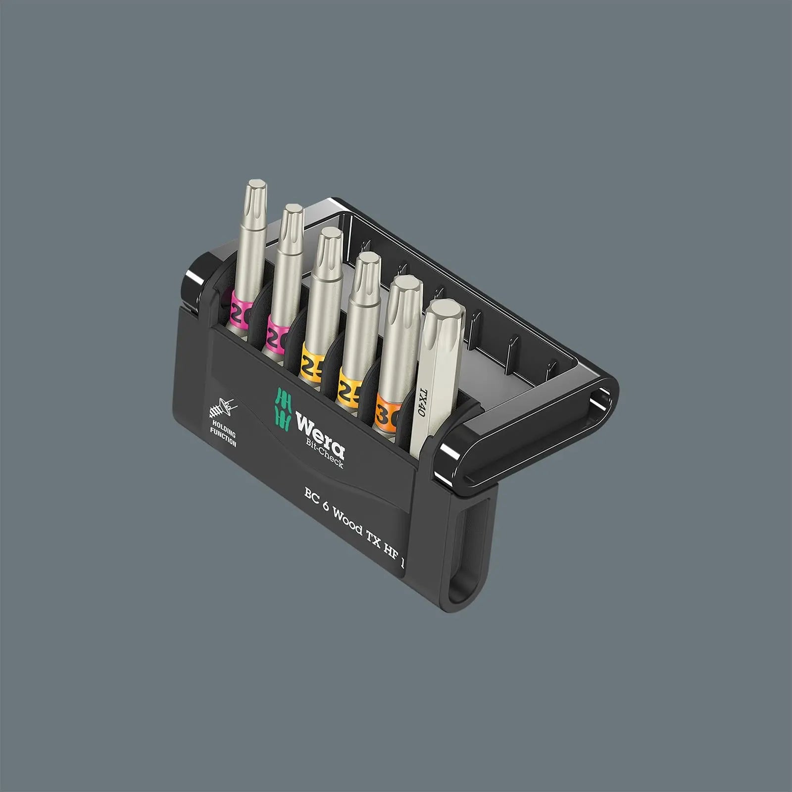 Wera Wood Screwdriver Bits Torx with Holding Function 6 Piece Bit-Check 6 Wood TX HF 1  White Rose Tools