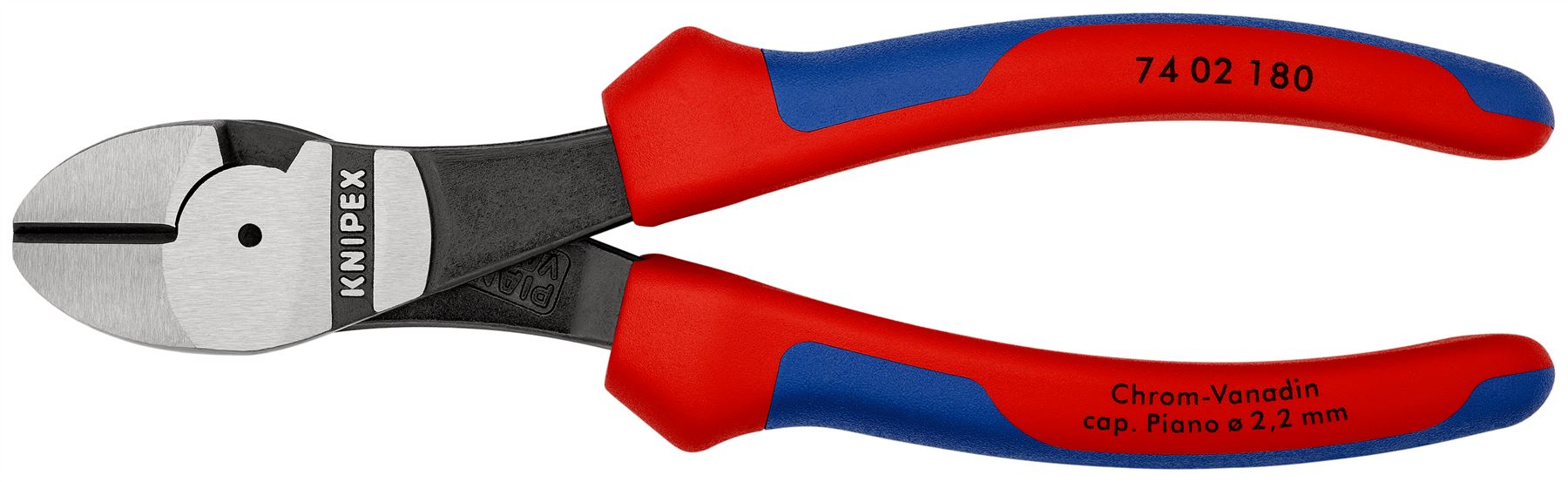 Knipex Diagonal Side Cutting Pliers Nippers High Leverage 180mm Multi Component Grips 74 02 180
