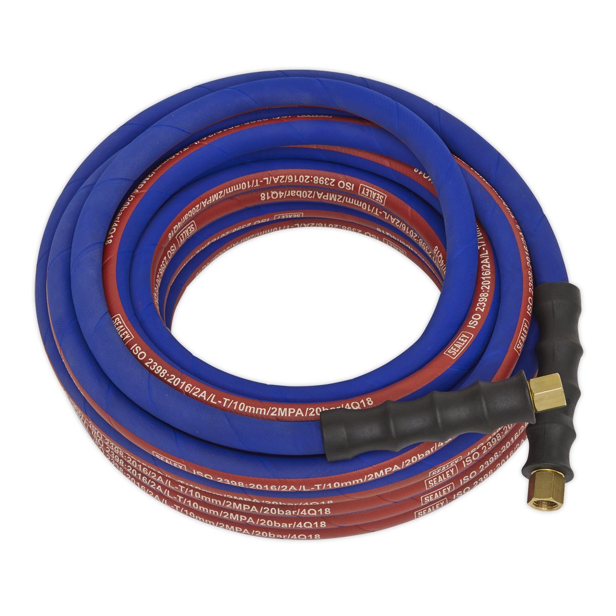 Sealey Air Hose 10m x Ø8mm with 1/4"BSP Unions Extra-Heavy-Duty
