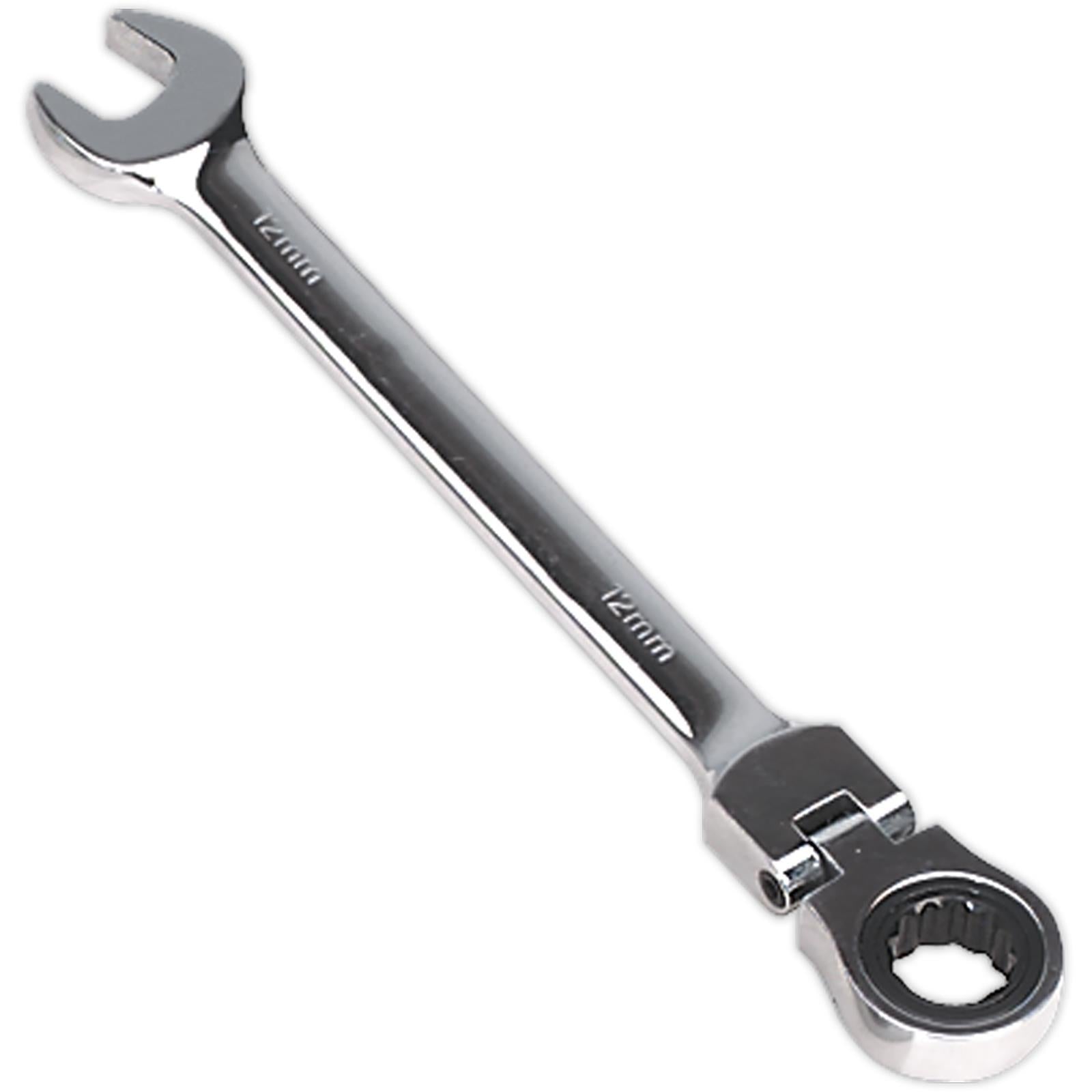 Sealey Flexi Head Ratchet Combination Spanner Open End Ring Individual