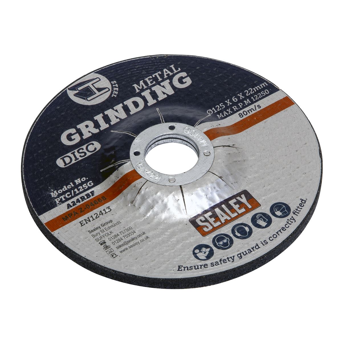 Sealey Grinding Disc Ø125 x 6mm Ø22mm Bore