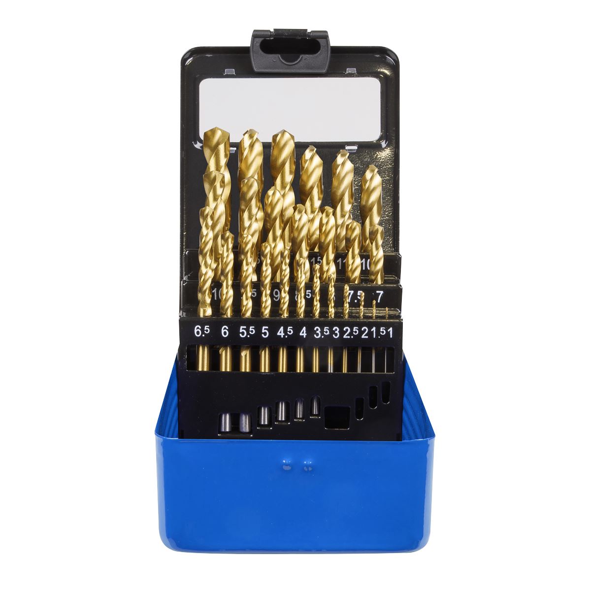 Sealey 25 Piece HSS Fully Ground Drill Bit Set 1-13mm DIN 338 Stainless Steel Copper