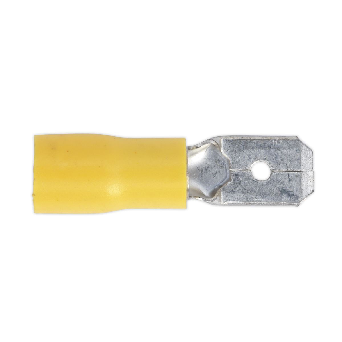 Sealey 100 Pack 6.3mm Yellow Push On Male Terminal