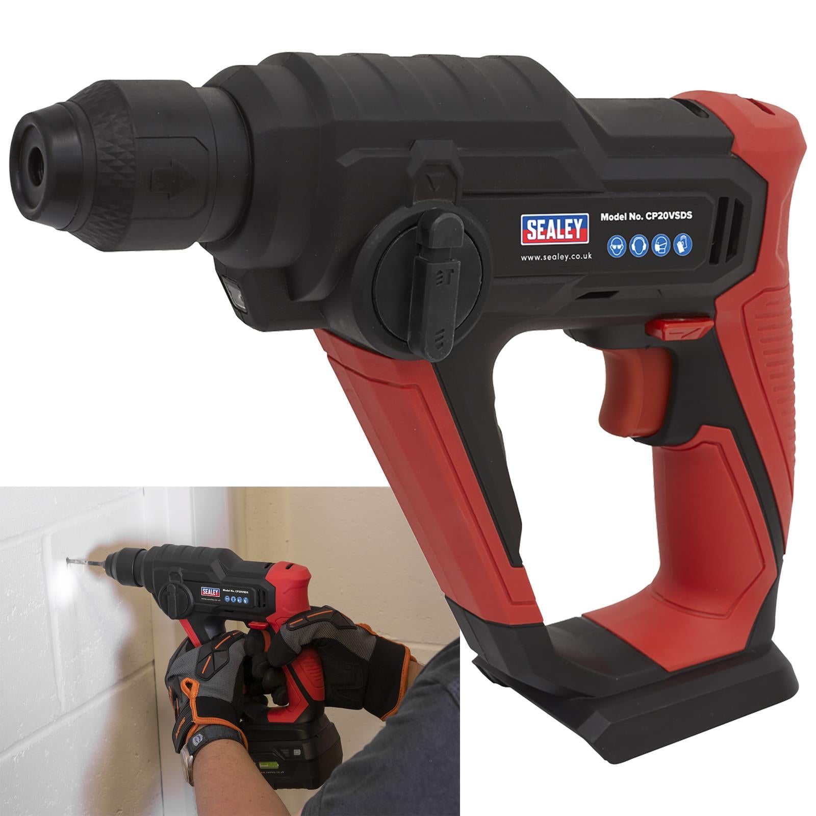 Sealey Rotary Hammer Drill 20V SDS Plus Body Only CP20V Series