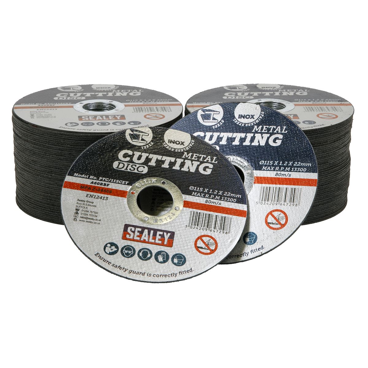 Sealey Cutting Disc Pack of 100 Ø115 x 1.2mm Ø22mm Bore
