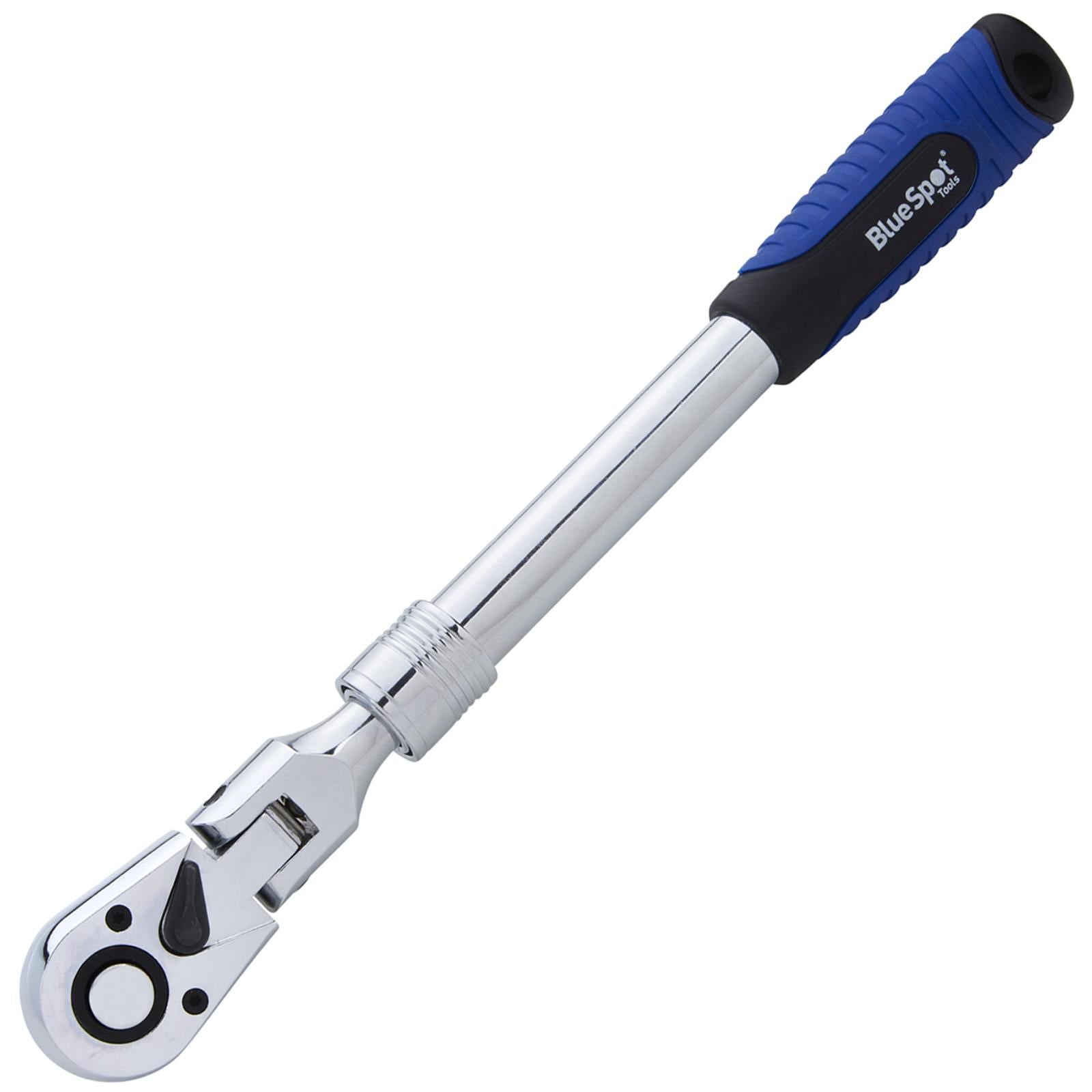 BlueSpot Ratchet Handle Socket Wrench Telescopic Flexi Head 1/2" Drive 350-490mm 72 Tooth