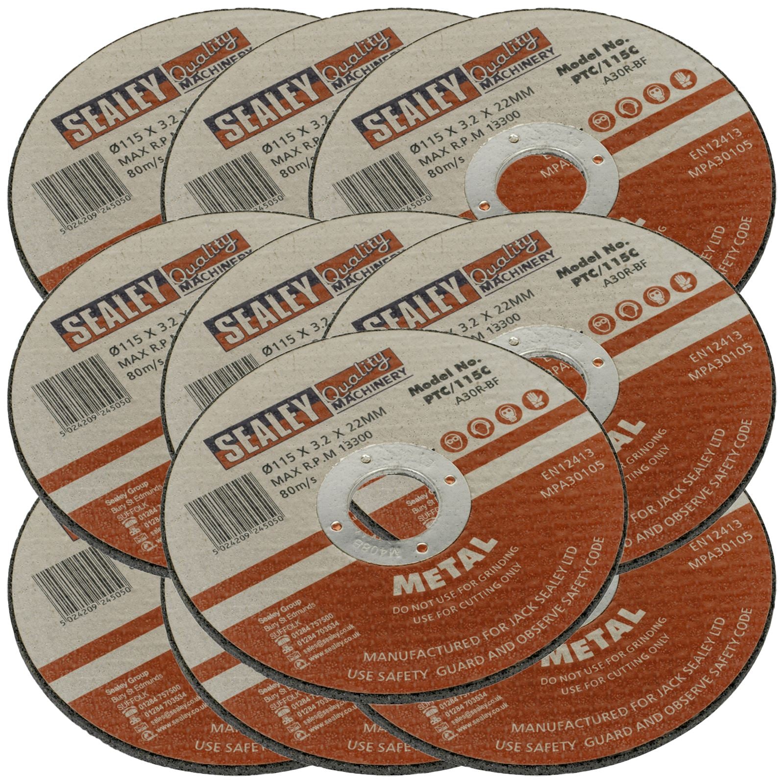 Sealey 115mm x 3mm Metal Cutting Discs