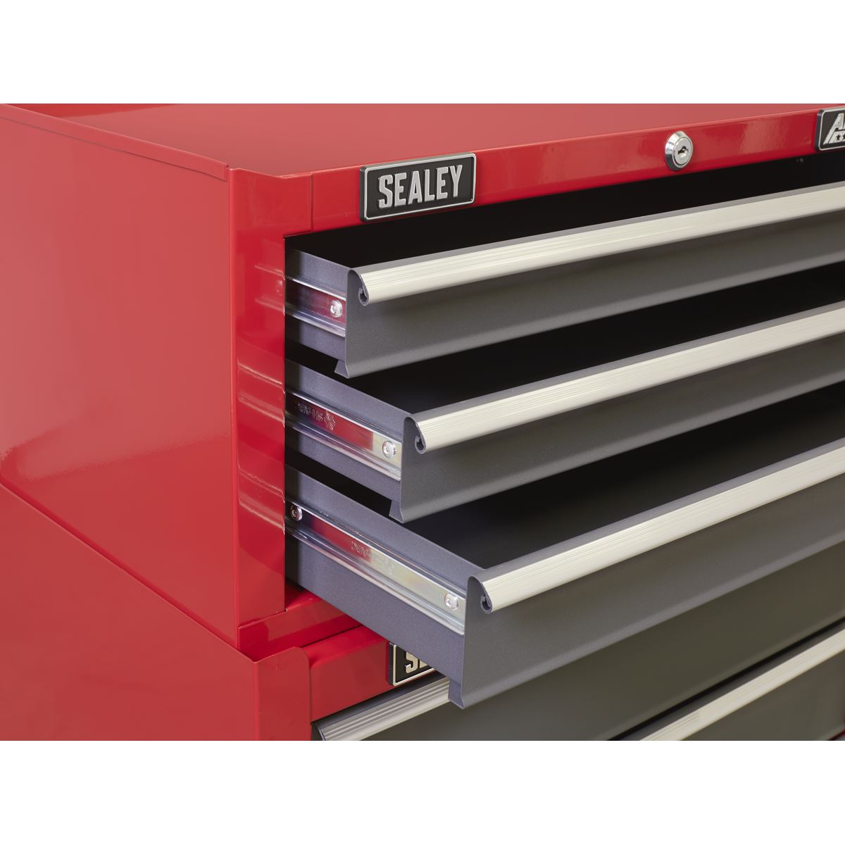 Sealey American Pro Mid-Box Tool Chest 3 Drawer with Ball-Bearing Slides - Red/Grey