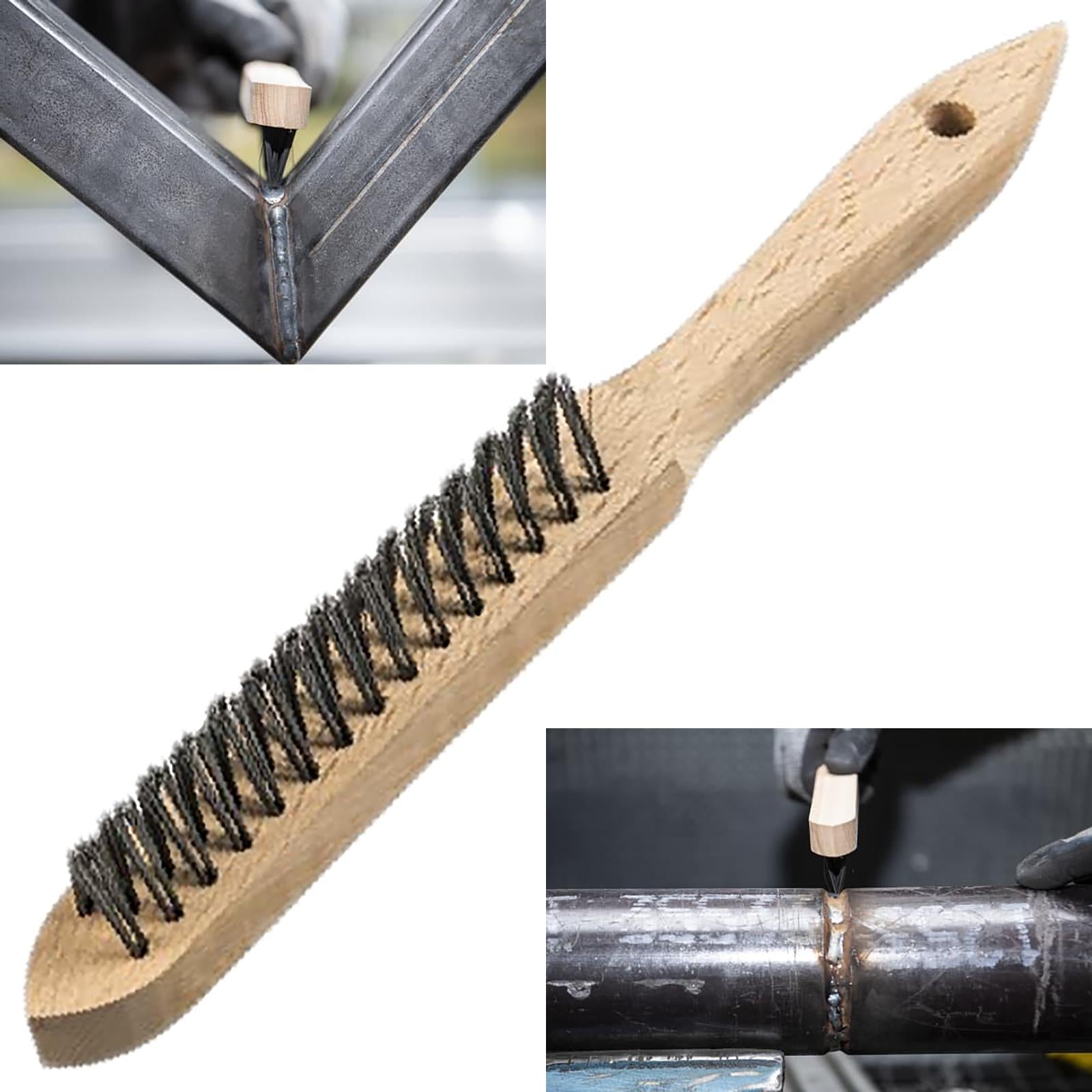 Klingspor Fillet Weld Hand Wire Brush Steel or Stainless Steel 290mm Wooden Handle BHK600
