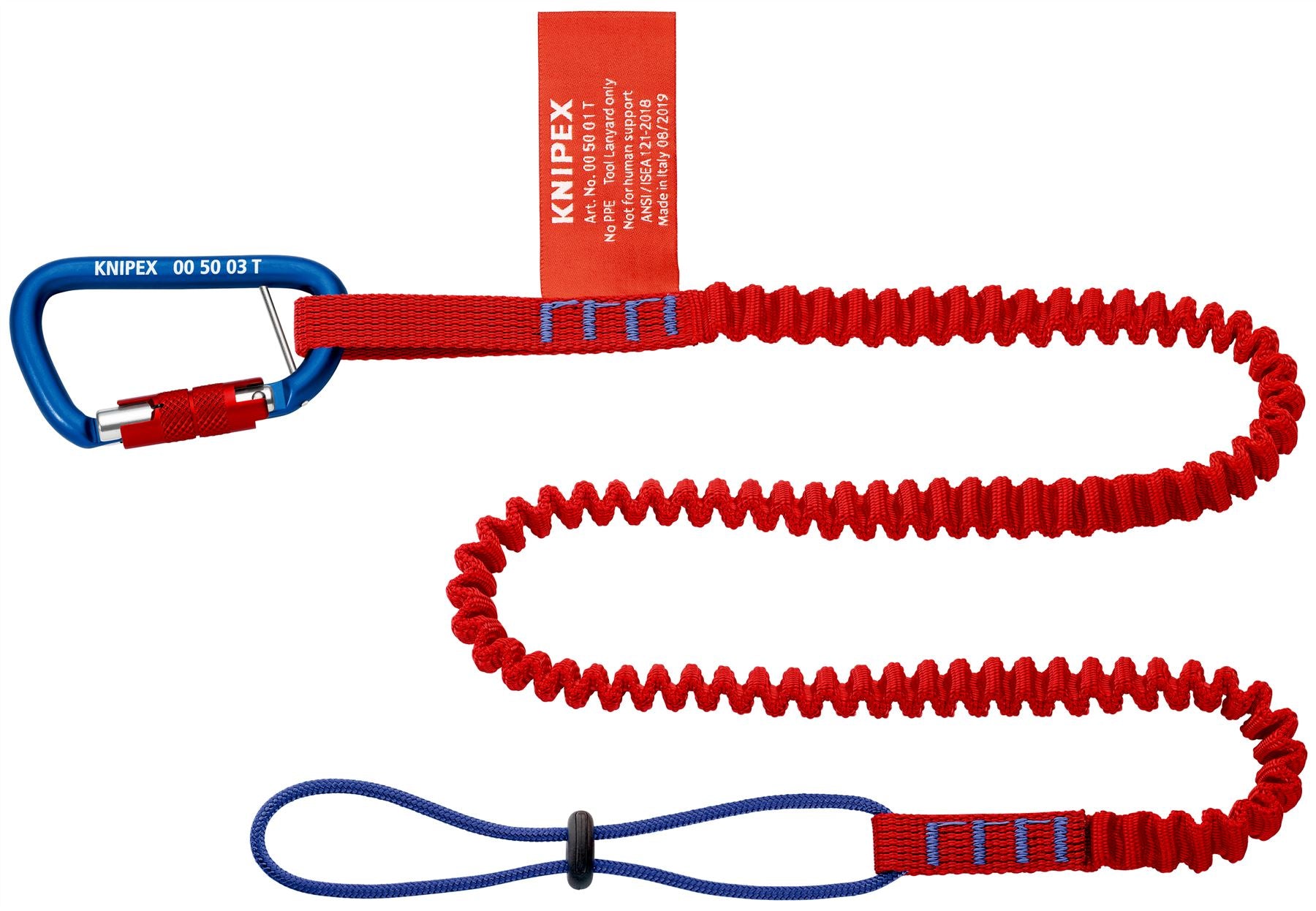 Knipex Tether with Fixated Carabiner Tethering System Set Lanyard 1.5kg Max Load 00 50 05 T BK