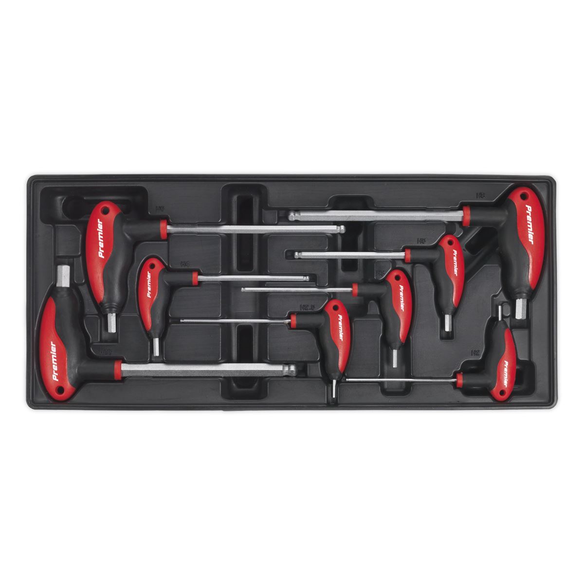 Sealey Premier Tool Tray with T-Handle Ball-End Hex Key Set 8pc