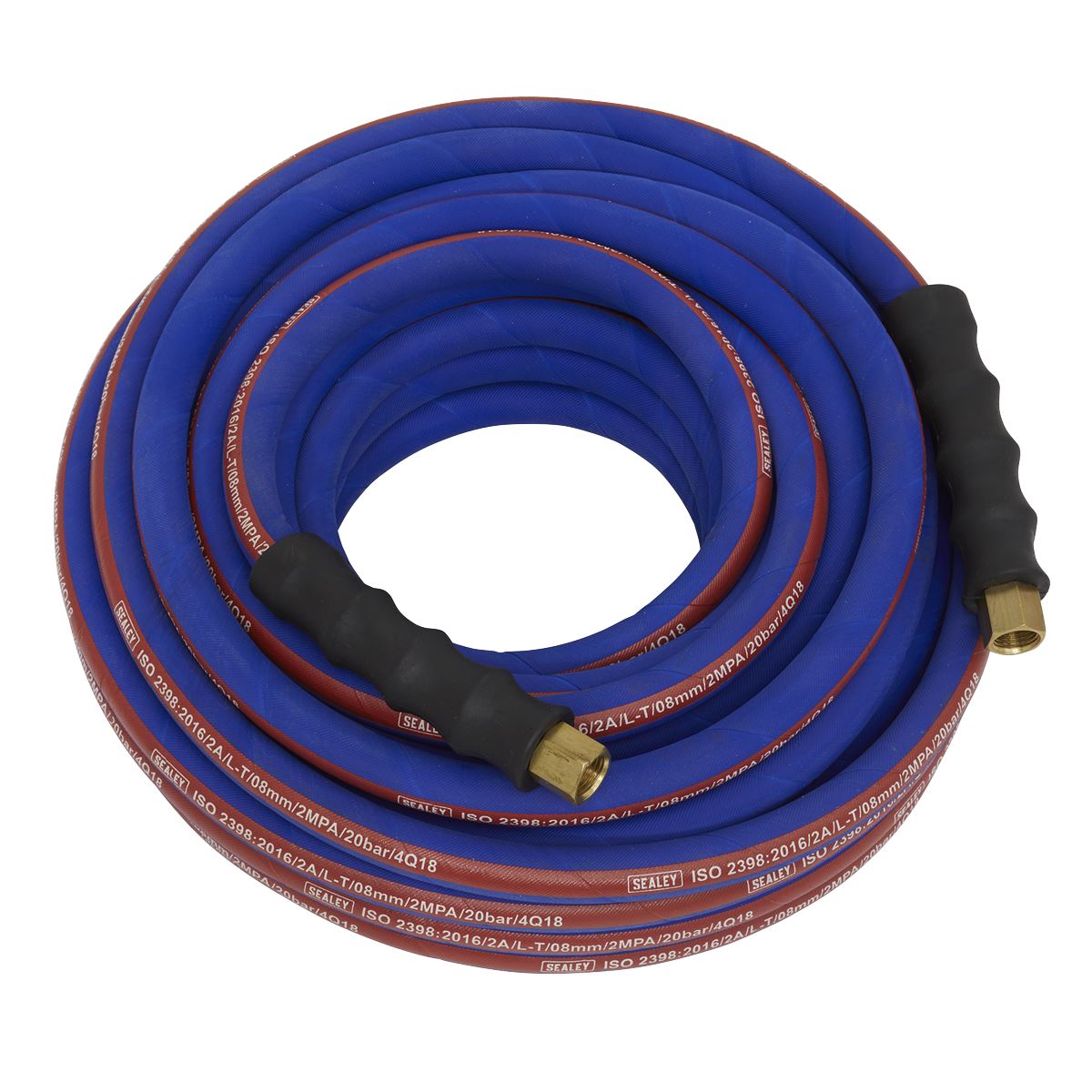 Sealey Air Hose 15m x Ø8mm with 1/4"BSP Unions Extra-Heavy-Duty