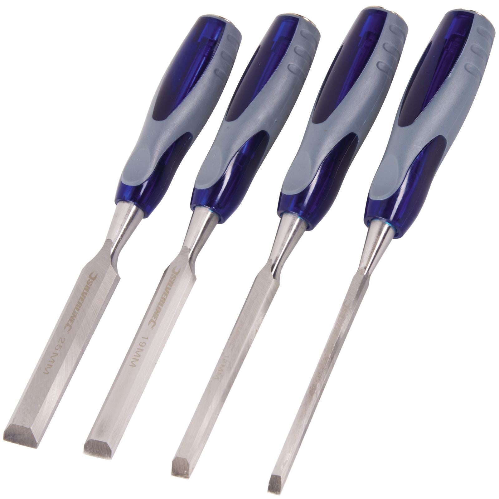 Silverline 4 Piece Expert Wood Chisel Set 6-25mm Carpentry Hammer Joinery