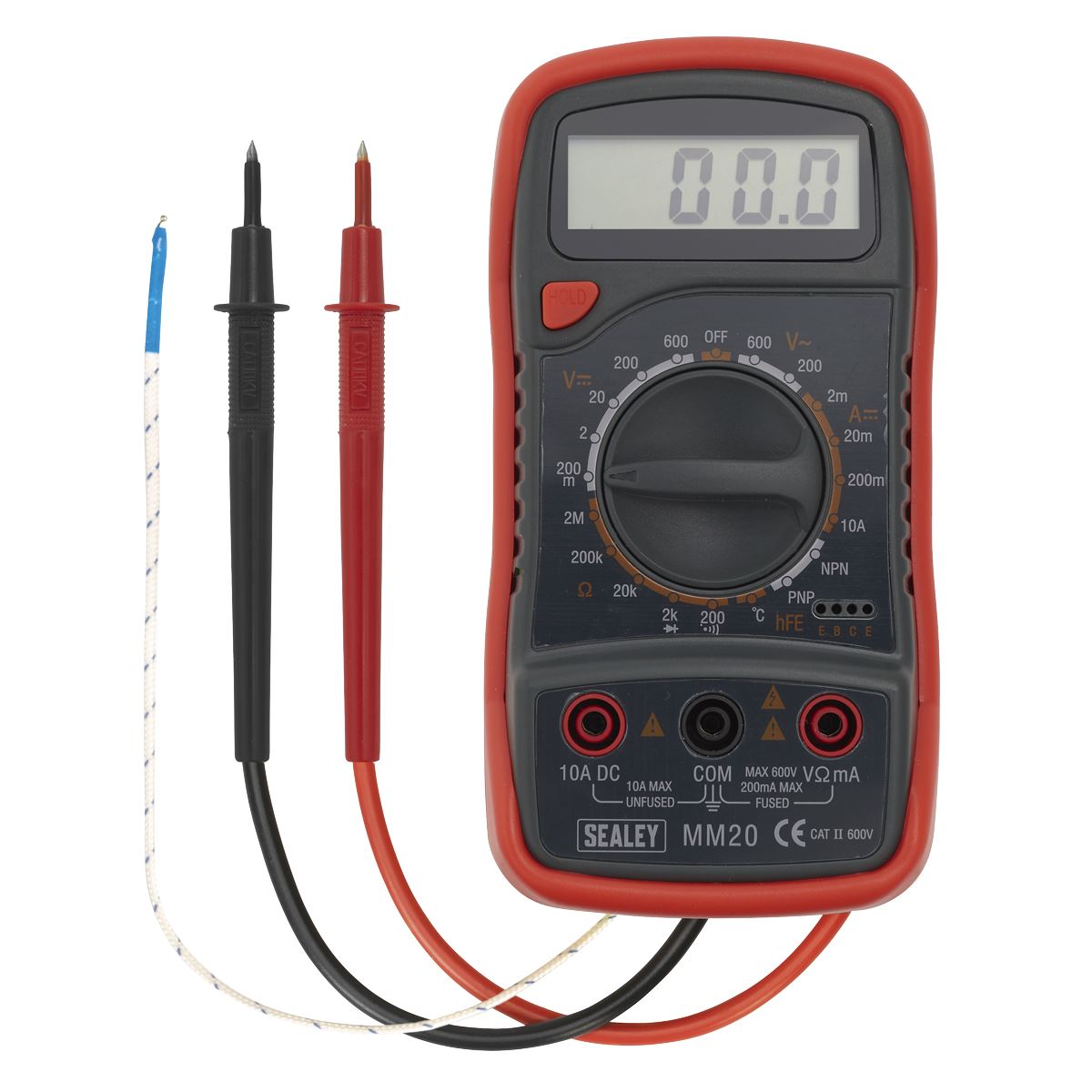 Sealey Digital Multimeter 8 Function with Thermocouple AC DC Current Electricians
