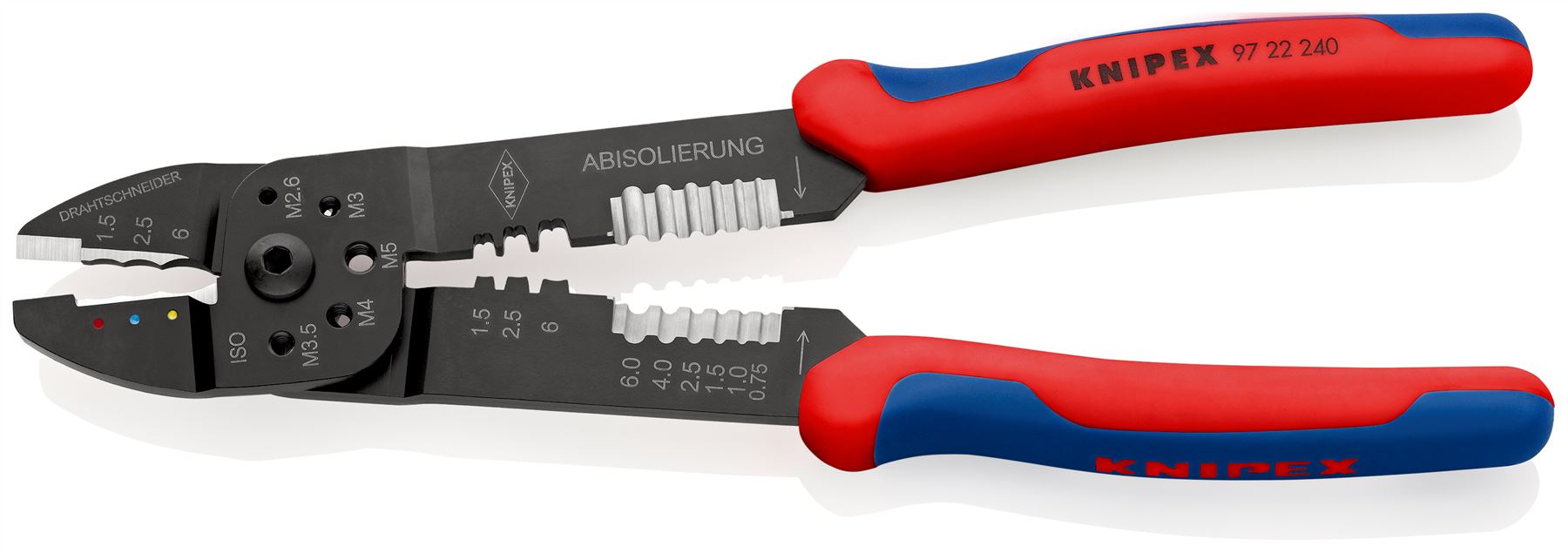 Knipex Crimping Pliers with Multi Component Grips 0.5-6.0mm 97 22 240