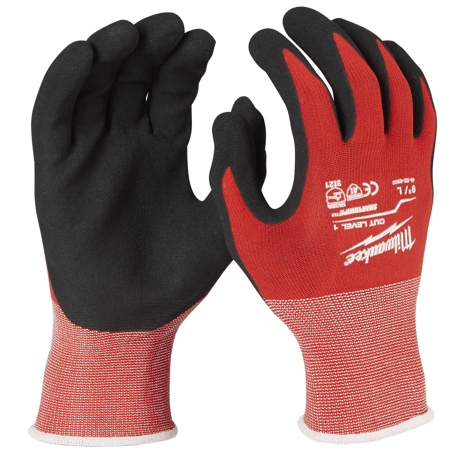 Milwaukee Safety Gloves Cut Level 1/A Dipped Glove Size 9 / L Large