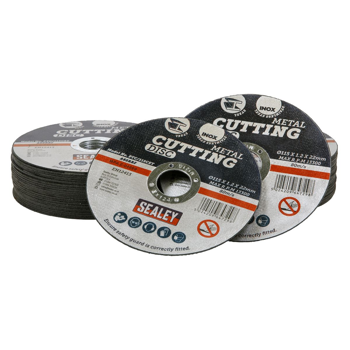Sealey Cutting Disc Ø115 x 1.2mm Ø22mm Bore - Pack of 50