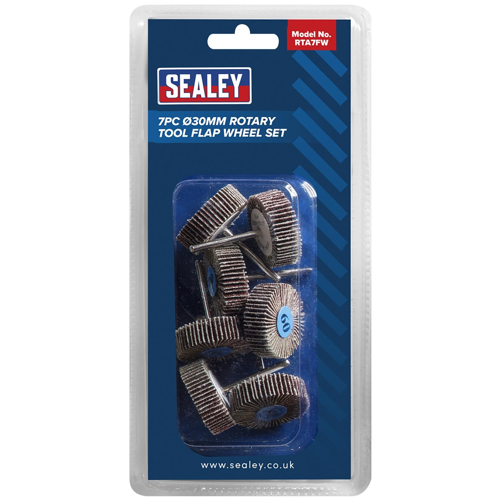 Sealey Rotary Tool Flap Wheel Set 7 Piece 30mm Diameter