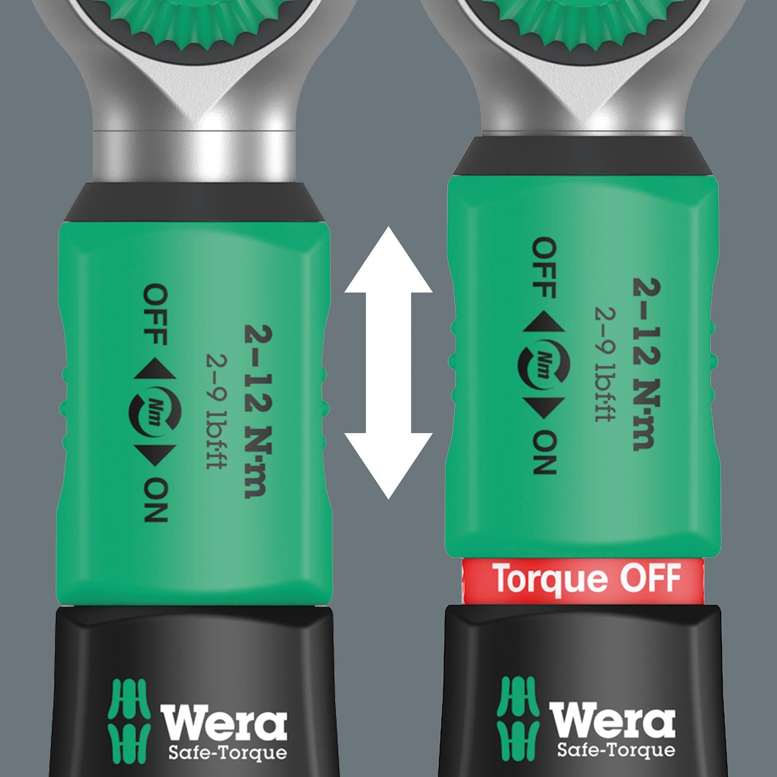 Wera Torque Wrench Safe-Torque A 2 1/4" Hex Drive 2-12 Nm Reversible