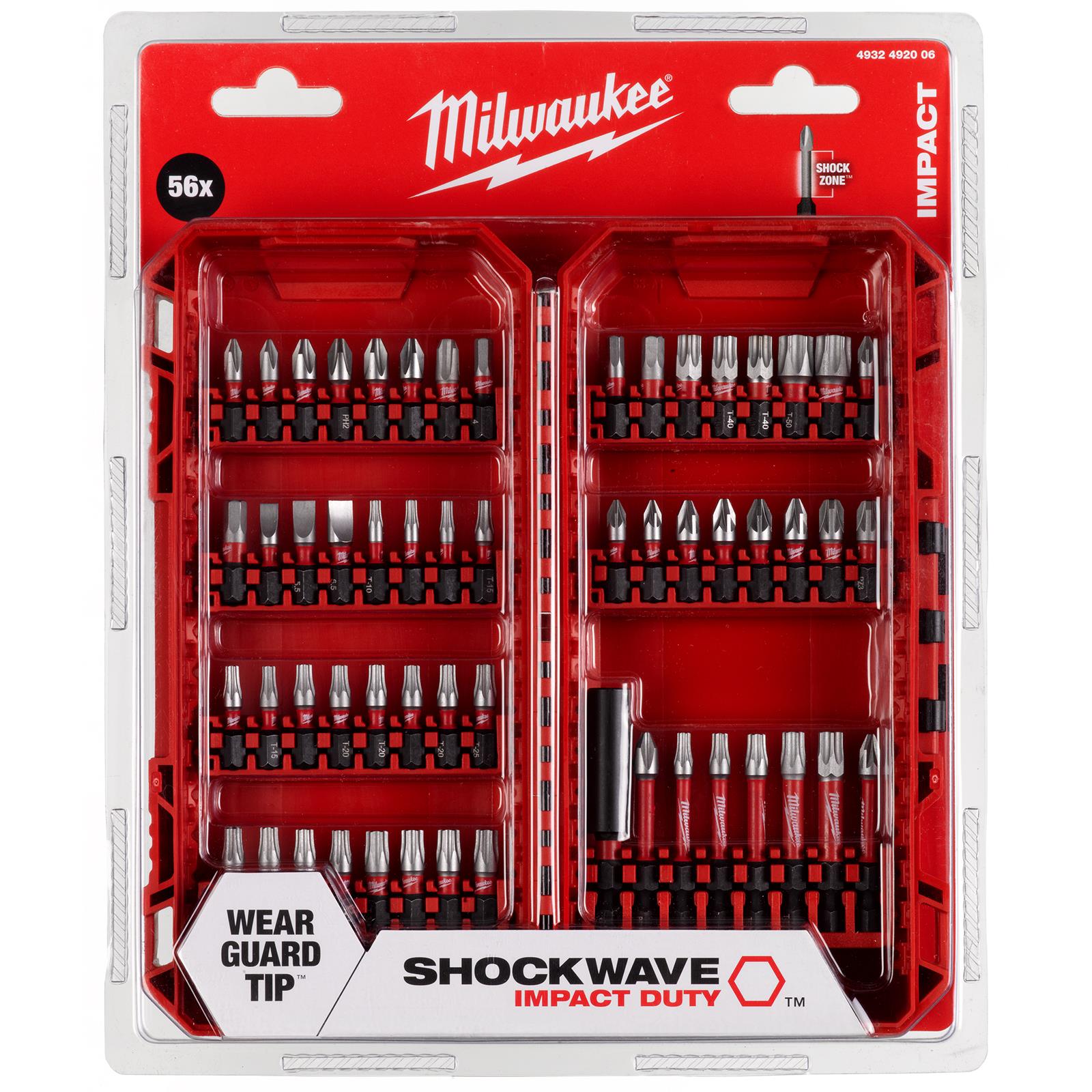 Milwaukee Screwdriver Bit Set Shockwave Impact Duty Drill Power Tool 56pc