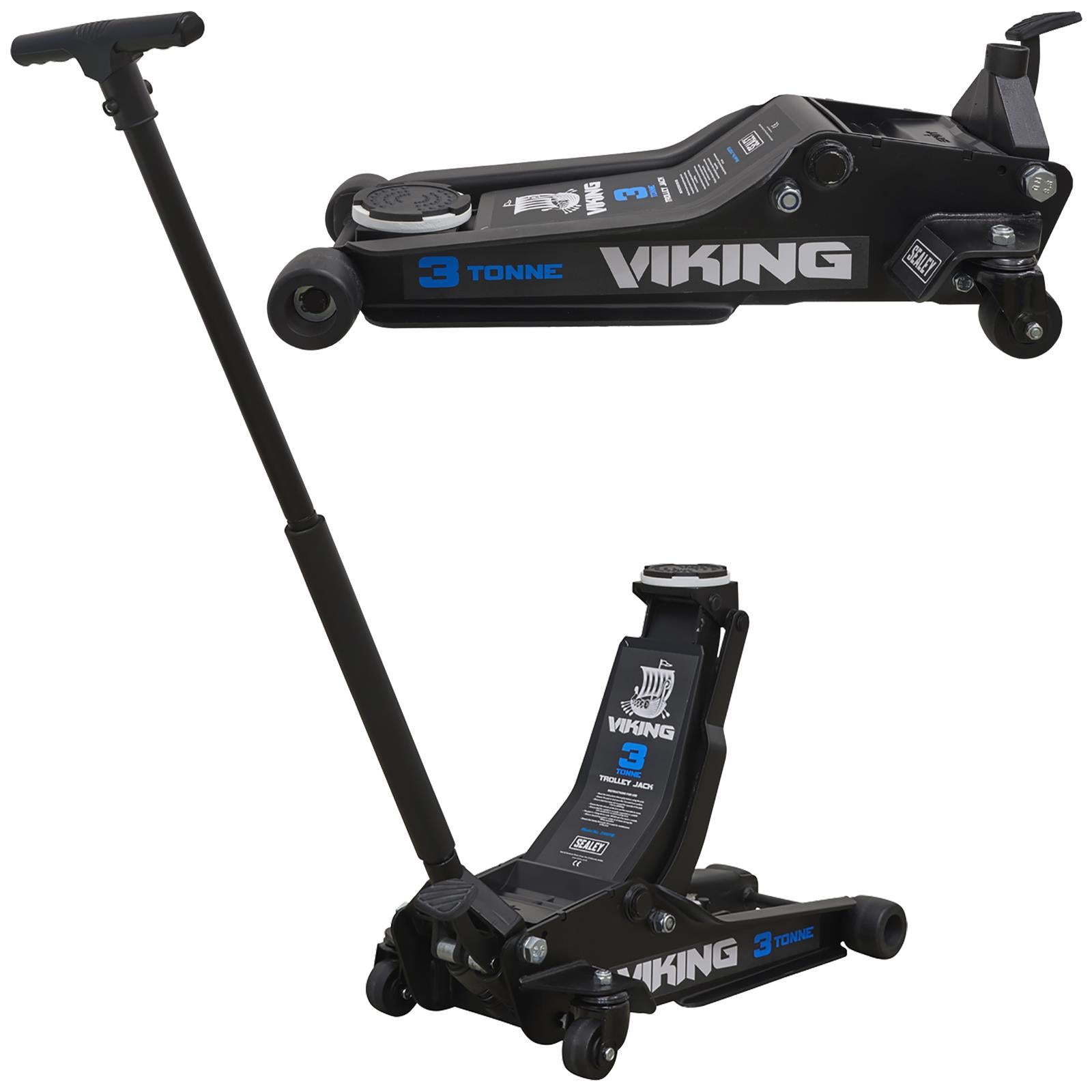 Sealey Viking 3 Tonne Low Entry Trolley Jack with Rocket Lift