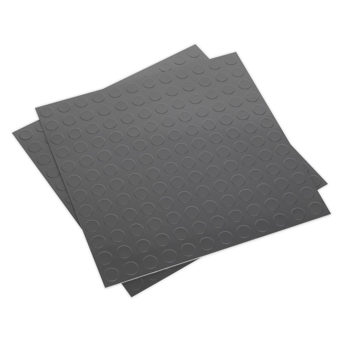 Sealey Vinyl Floor Tile with Peel & Stick Backing - Silver Coin Pack of 16