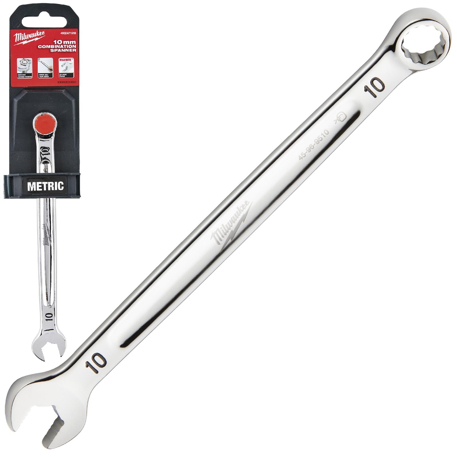 Milwaukee Combination Spanner MAX BITE 10mm Length 158mm