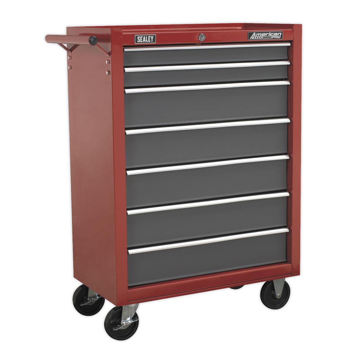 Sealey American Pro Rollcab 7 Drawer with Ball-Bearing Slides - Red/Grey