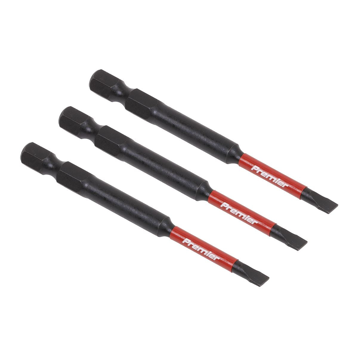 Sealey Premier Slotted 4.5mm Impact Power Tool Bits 75mm - 3pc