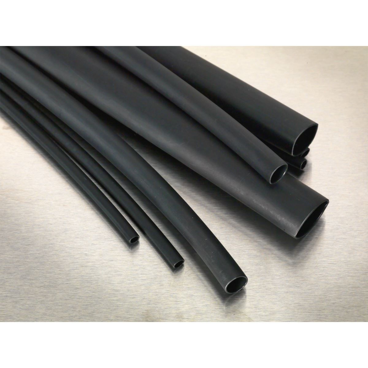 Sealey Heat Shrink Tubing Assortment 72pc Black Adhesive Lined 200mm