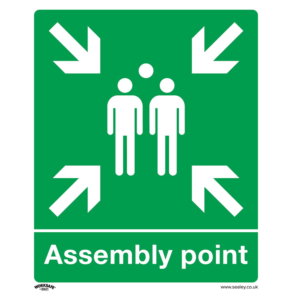 Worksafe by Sealey Safe Conditions Safety Sign - Assembly Point - Rigid Plastic - Pack of 10