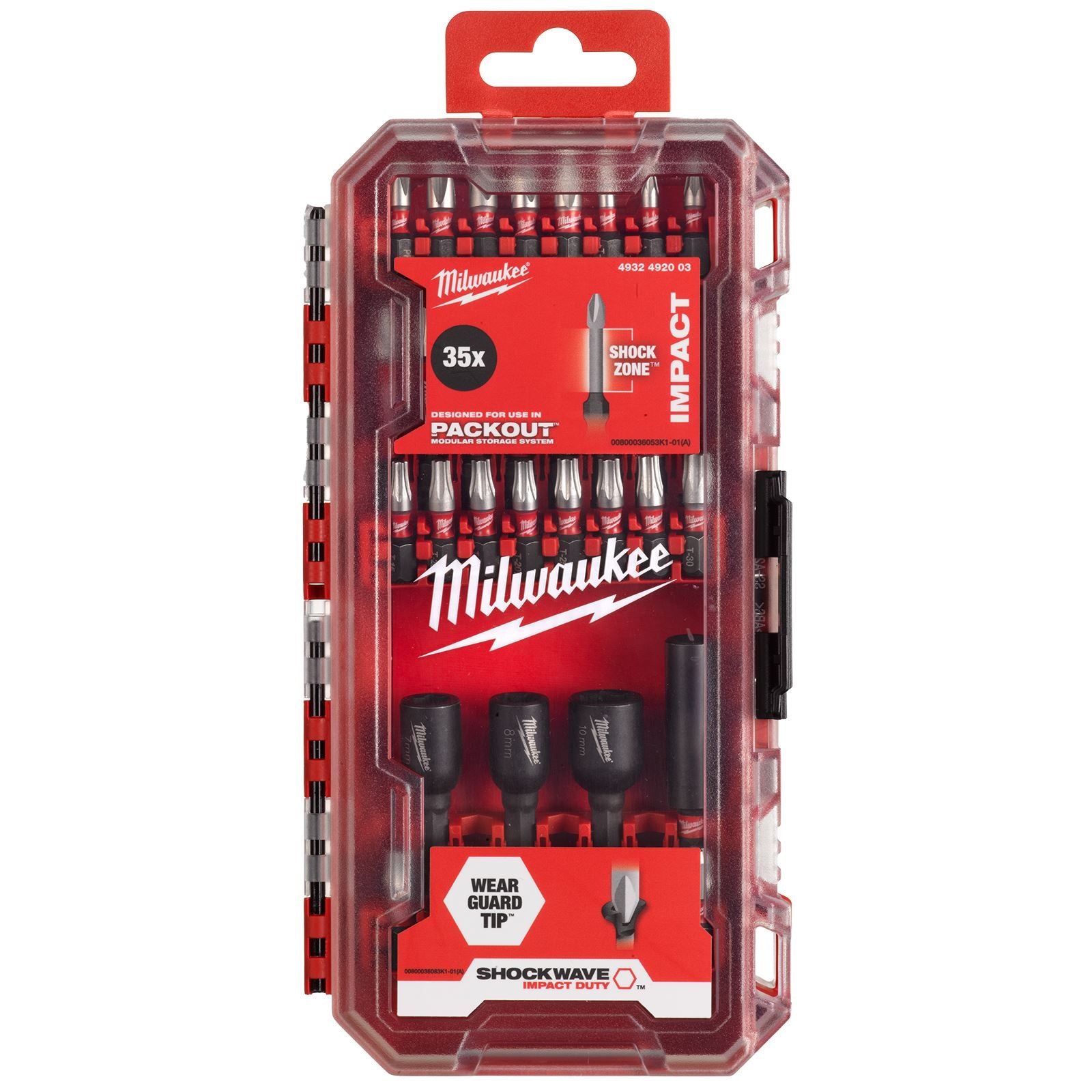 Milwaukee Screwdriver and Nut Driver Bit Set 35 Piece SHOCKWAVE Impact